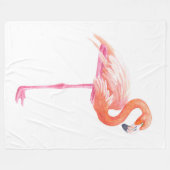 Flamingo-waterverf Fleece Deken (Voorkant (Horizontaal))