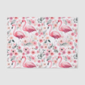 Flamingo Waterverf Girly Hot Roze Tissuepapier (Voorkant)