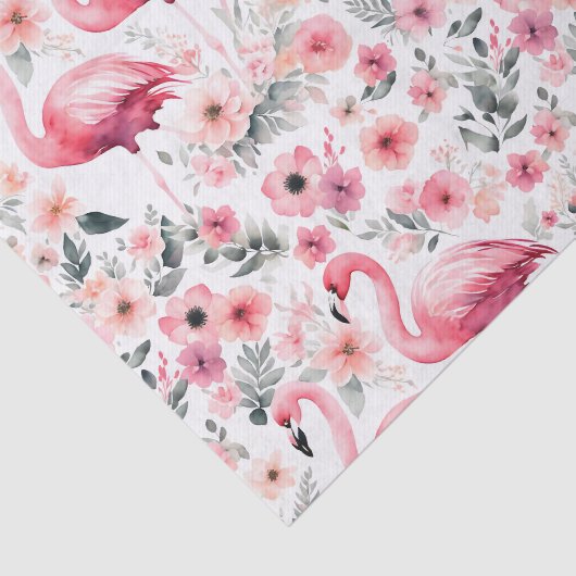 Flamingo Waterverf Girly Hot Roze Tissuepapier (Detail)