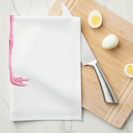 Flamingo waterverf handdoek (Quarter Fold)