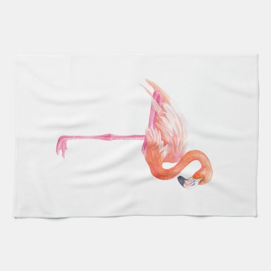 Flamingo waterverf handdoek (Horizontaal)