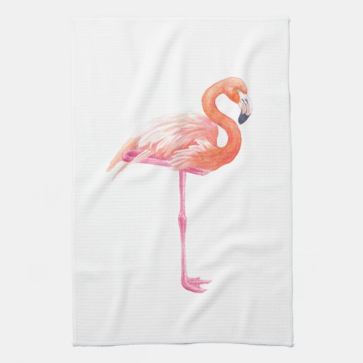 Flamingo waterverf handdoek (Verticaal)