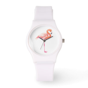 Flamingo-waterverf Horloge