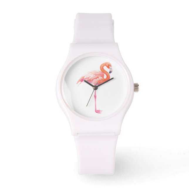 Flamingo-waterverf Horloge (Voorkant)