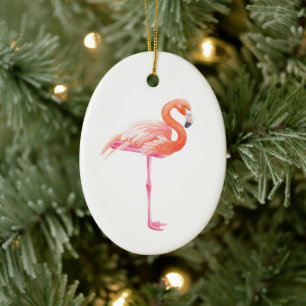 Flamingo-waterverf Keramisch Ornament