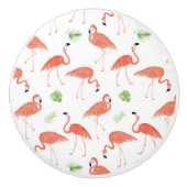 Flamingo Waterverf keramische deurknop Keramische Knop (Voorkant)