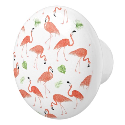 Flamingo Waterverf keramische deurknop Keramische Knop (Rechts)