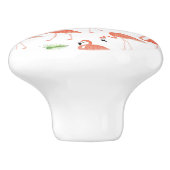 Flamingo Waterverf keramische deurknop Knop (Zijkant)
