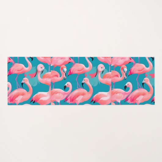 Flamingo Waterverf Kleurrijk Gepersonaliseerd Patr Yogamat (Achterkant (horizontaal))