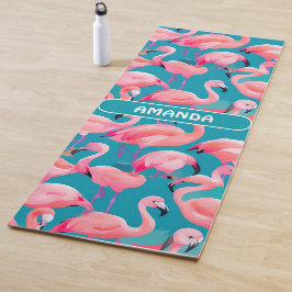 Flamingo Waterverf Kleurrijk Gepersonaliseerd Patr Yogamat