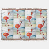 Flamingo Waterverf Kunst Gooi Deken (Voorkant)