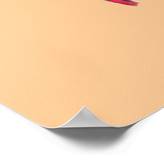 Flamingo waterverf kunst poster (Hoek)