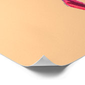 Flamingo waterverf  kunst poster (Hoek)