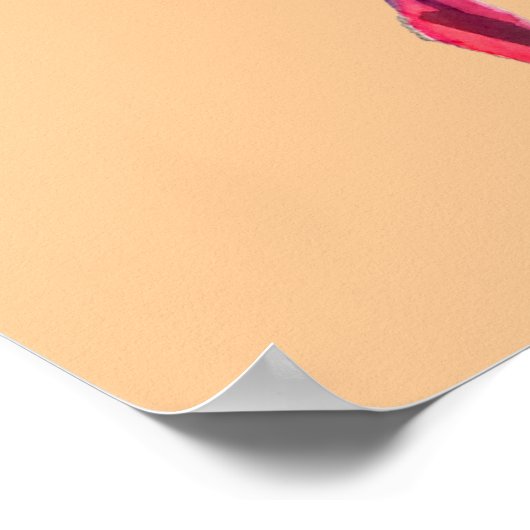 Flamingo waterverf  kunst poster (Hoek)