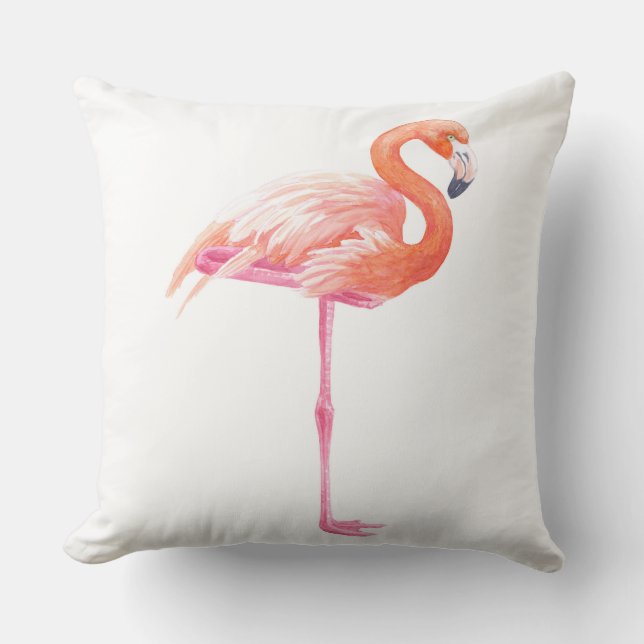 Flamingo-waterverf Kussen (Voorkant)