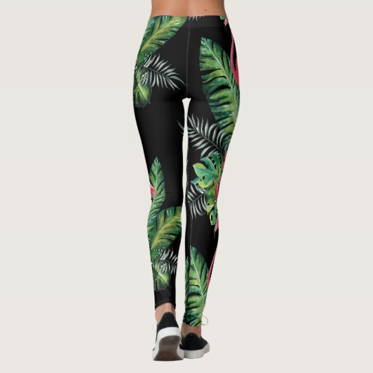 Flamingo-Waterverf Leggings (Achterkant)