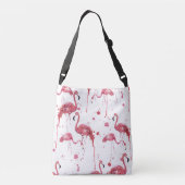 Flamingo waterverf, levendig ontwerp. crossbody tas (Achterkant)