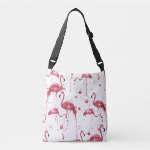 Flamingo waterverf, levendig ontwerp. crossbody tas