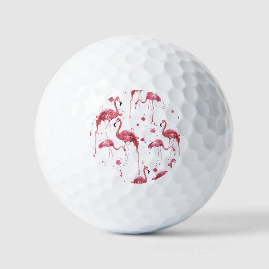 Flamingo waterverf, levendig ontwerp. golfballen (Voorkant)