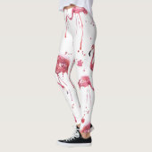 Flamingo waterverf, levendig ontwerp. leggings (Links)