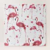 Flamingo waterverf, levendig ontwerp. legpuzzel (Verticaal)