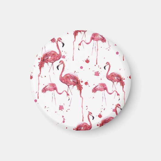 Flamingo waterverf, levendig ontwerp. magneet (Voorkant)
