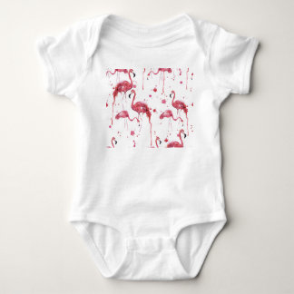 Flamingo waterverf, levendig ontwerp. romper