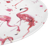 Flamingo waterverf, levendig ontwerp. snijplank (Hoek)