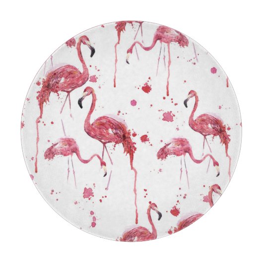 Flamingo waterverf, levendig ontwerp. snijplank (Voorkant)