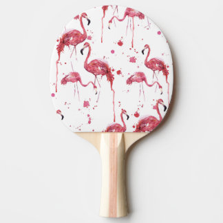 Flamingo waterverf, levendig ontwerp. tafeltennisbatje