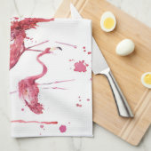 Flamingo waterverf, levendig ontwerp. theedoek (Quarter Fold)