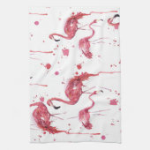 Flamingo waterverf, levendig ontwerp. theedoek (Verticaal)