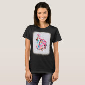 Flamingo Waterverf Liefde R Papa Moeder Luipaard B T-shirt (Voorkant volledig)