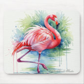 Flamingo Waterverf Mousepad Muismat (Voorkant)
