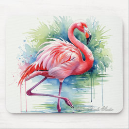 Flamingo Waterverf Mousepad Muismat