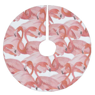 Flamingo Waterverf: Naadloos Patroon Kerstboom Rok