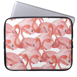 Flamingo Waterverf: Naadloos Patroon Laptop Sleeve