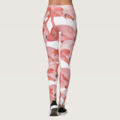 Flamingo Waterverf: Naadloos Patroon Leggings (Achterkant)
