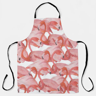 Flamingo Waterverf: Naadloos Patroon Schort
