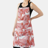 Flamingo Waterverf: Naadloos Patroon Schort (Insitu)