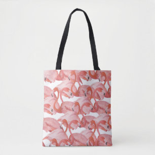 Flamingo Waterverf: Naadloos Patroon Tote Bag