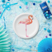 Flamingo-waterverf Papieren Bordje (Feest)
