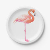 Flamingo-waterverf Papieren Bordje (Voorkant)