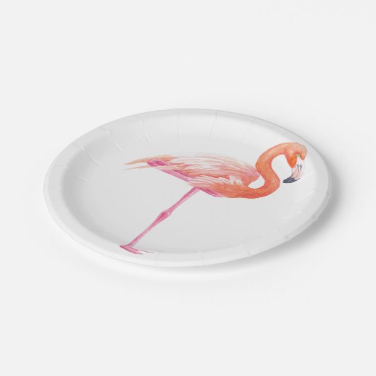 Flamingo-waterverf Papieren Bordje (Gekanteld)