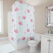 Flamingo waterverf, pastel achtergrond naadloze pa douchegordijn (In situ)