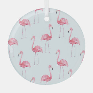 Flamingo waterverf, pastel achtergrond naadloze pa glas ornament
