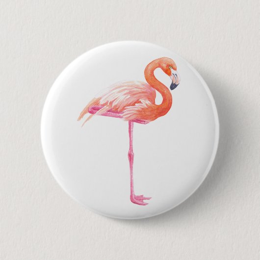 Flamingo-waterverf Ronde Button 5,7 Cm (Voorkant)