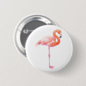 Flamingo-waterverf Ronde Button 5,7 Cm (Voorkant /achterkant)