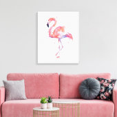 Flamingo Waterverf Schilderij Canvas Art Print (Insitu (Woonkamer))