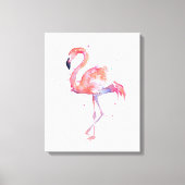 Flamingo Waterverf Schilderij Canvas Art Print (Voorkant)